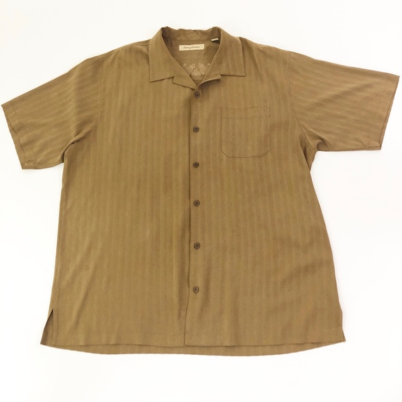 Tommy Bahama Other - Tommy Bahama Brown Button Up Shirt Silk Size XL